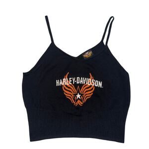Harley Davidson women’s vintage black knitted with orange wings